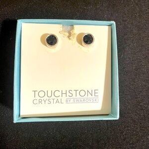 Touchstone Swarovski Crystal Stud Earrings, Women, Black
